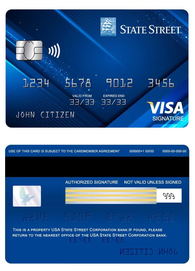 USA State Street Corporation bank signature card